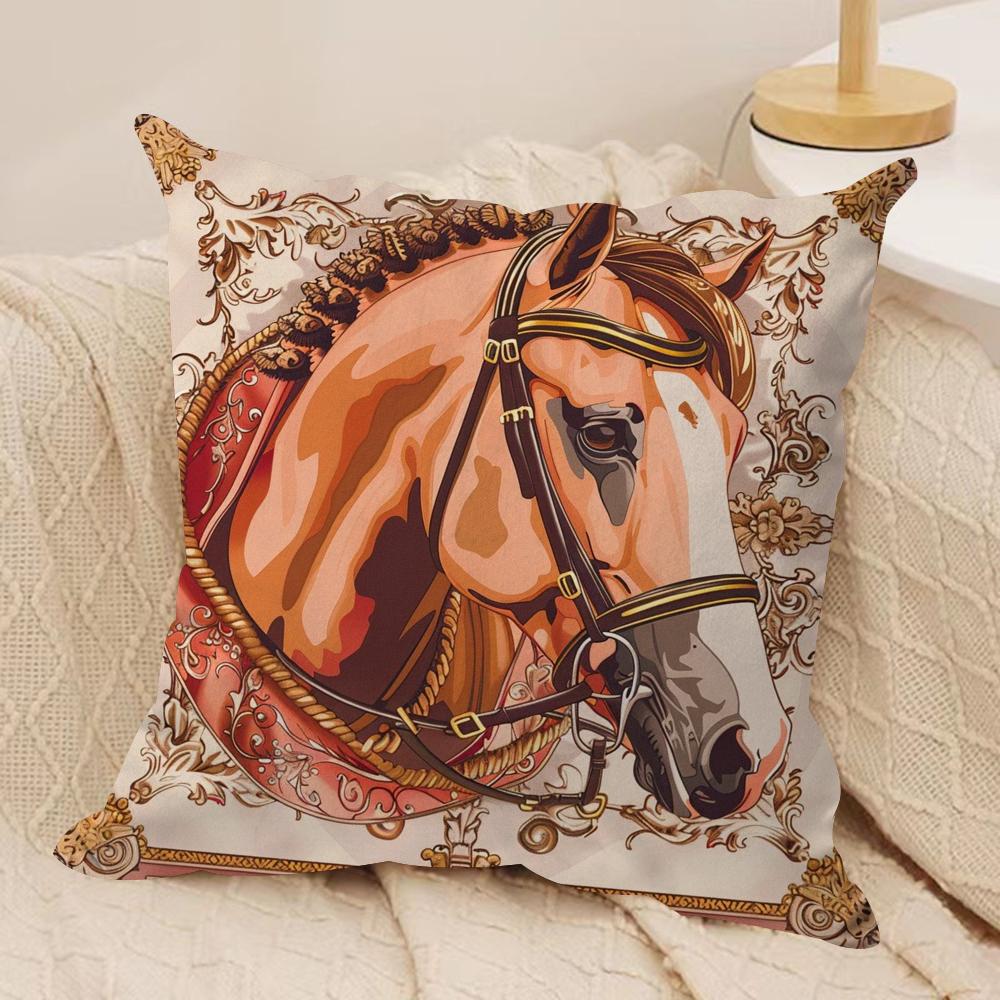 Luxury Dream Pegasus Cushion Cover Silky Short Plush DoubleSided Printed Pillow Case for Sofa All Seasons Home Decor Gift
