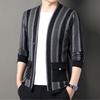 Neuer Herbst Winter Herren Strick V-Ausschnitt Cardigan Temperament Vielseitig Duftender Stil Modischer Koreanischer Kontrastpullover