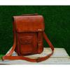 Geantă vintage de capră din piele naturală pentru laptop