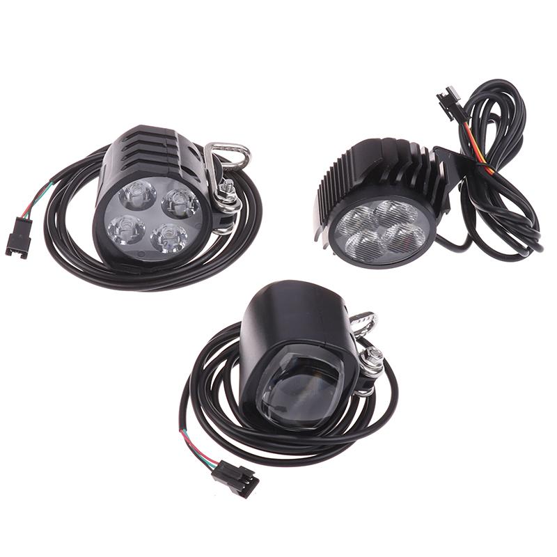 36-72V Electric Bicycle Light With Horn 12W LED Electric Scooter LED Front Light Waterproof Cycling Headlight For E-Bike