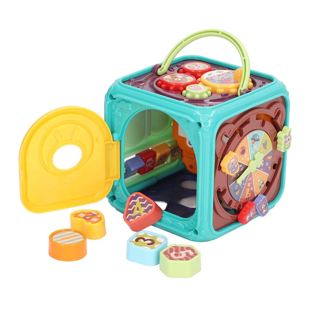 Kid Drum Set Music Light Smart House Function Safe Early Learning Six Sided Drum Toys for Boys