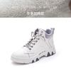 Trend tooling boots women's winter and autumn new high-top casual short boots velvet little white women's shoes platform Martin boots