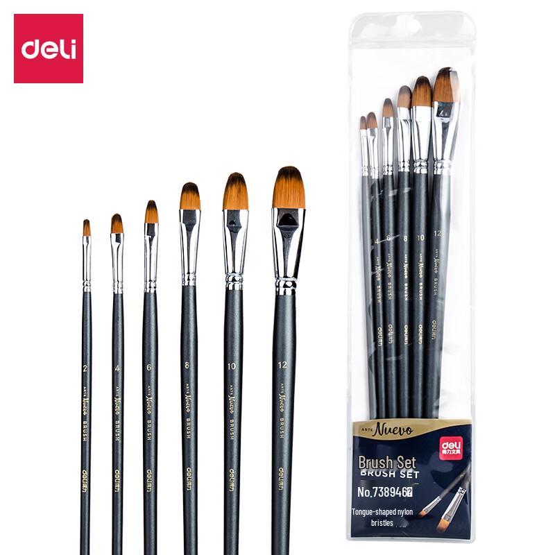 Deli Nylon Tongue-Shaped Art Brush Set