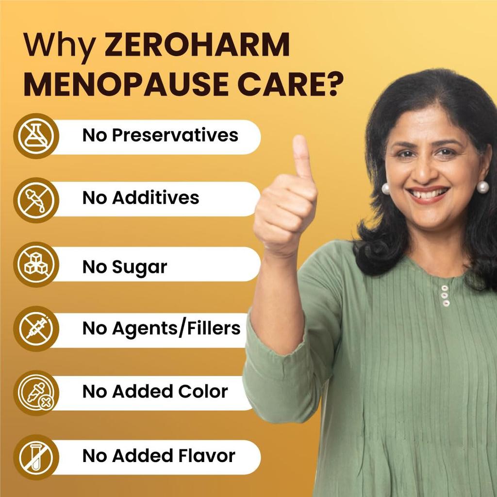 ZEROHARM Narie Menopause Supplements for Women | Shatavari, Black Cohosh & Chasteberry Extract | Helps With Hot Flashes & Night Sweats Relief, Ho