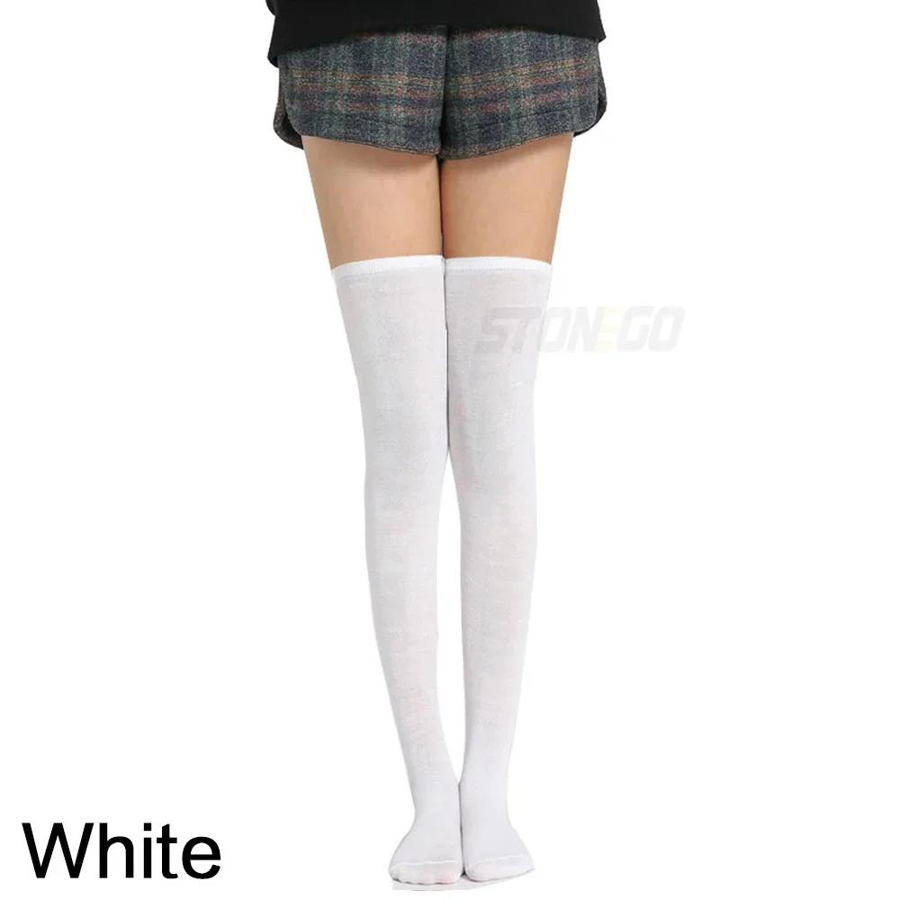 1Pair Women Over Knee High Socks 5 Colors Stockings for Shopping Dating Dance Cosplay College Style Long Socks for Women