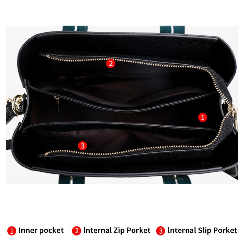 Aidrani New fashionable women's handbag, made of cowhide material with color blocking design, black official bag