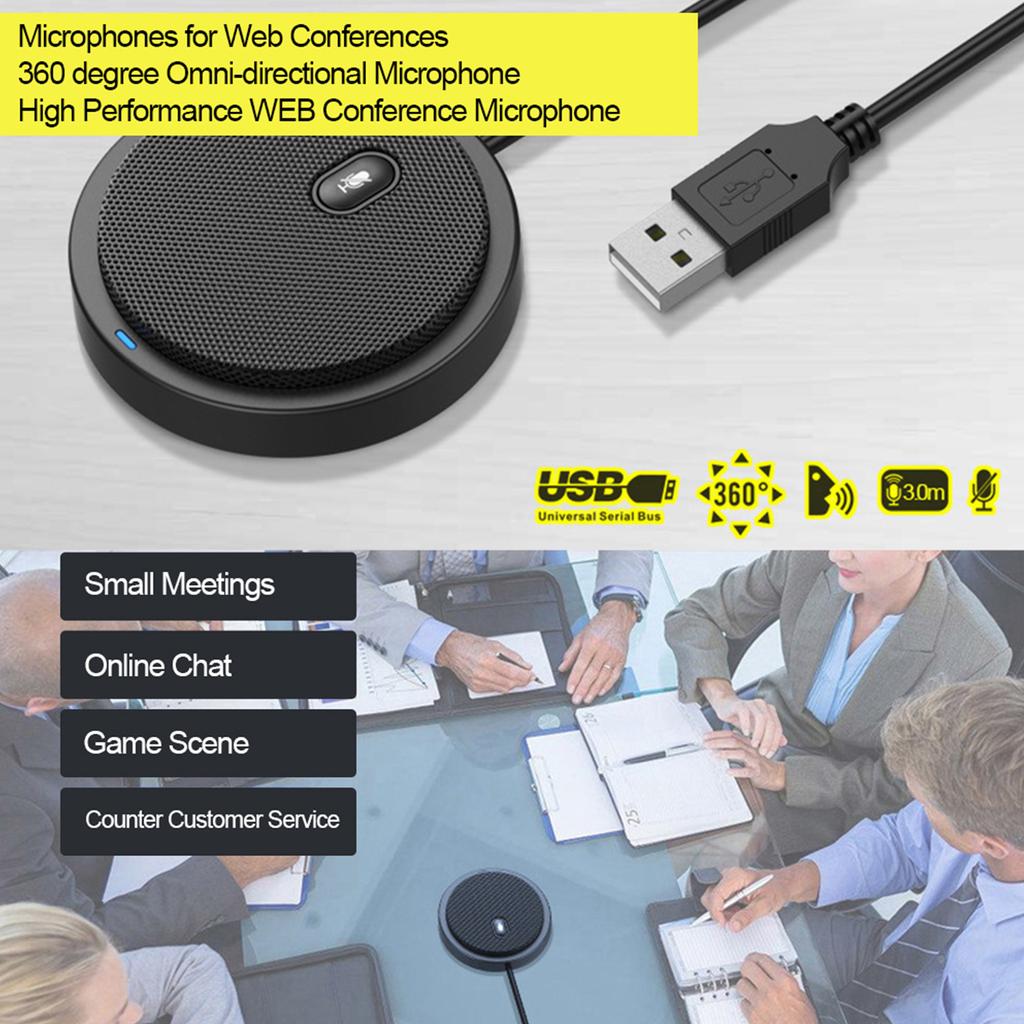 UM02 USB Omni Directional Condenser Microphone Mic for Meeting Business Conference Computer Desktop Laptop PC Voice