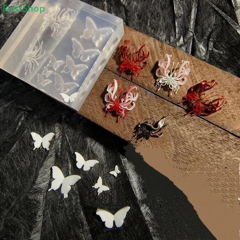 3D Relief Butterfly Silicone Nail Art Mold DIY Nail Decor Transparent Manicure Carving Template