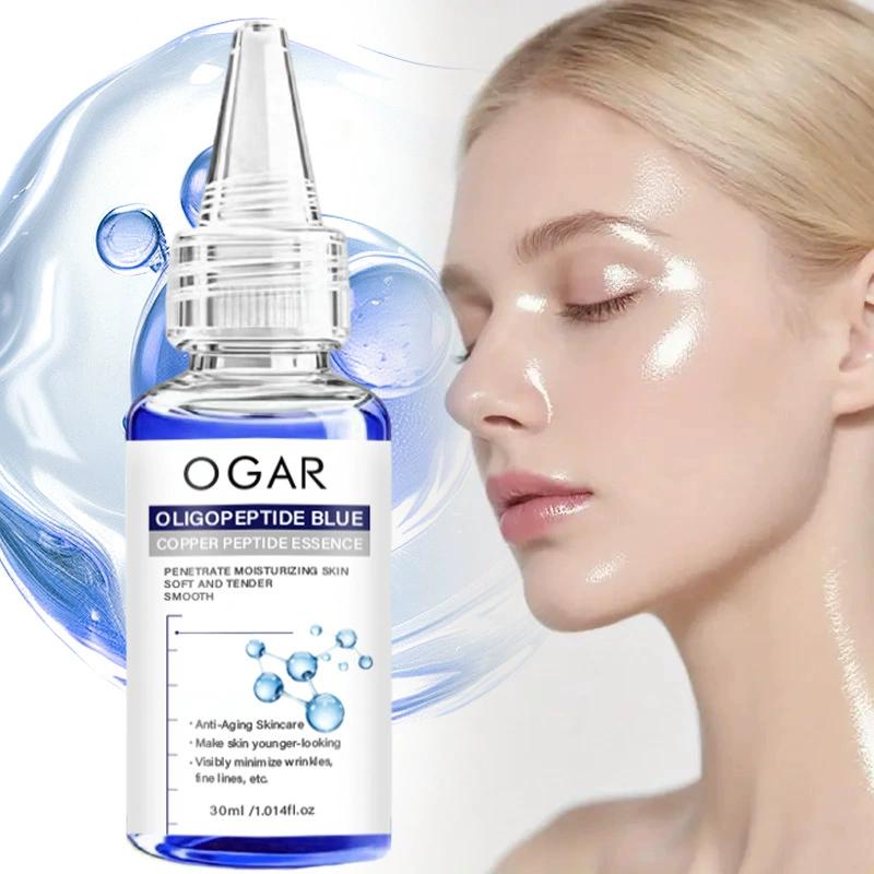 Blue Copper Peptide Serum, Highly Concentrated Essence with Niacinamide, and Hyaluronic Acid, Lifts and Firms Facial Contours Face Serum