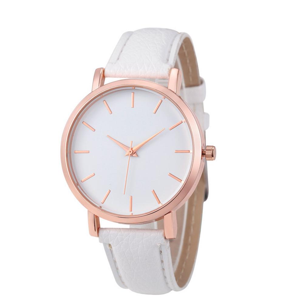 Elegant Ladies Leather Strap Quartz Wristwatch Girl Bracelet Watch Gifts for Woman