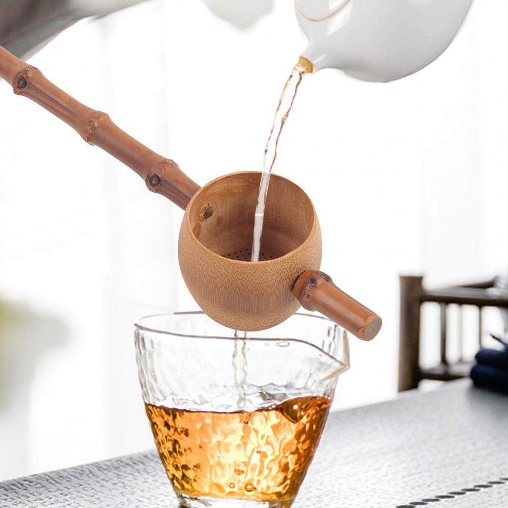 Natürlicher Bambus Tee Filter Sieb, ein Teestunden-Begleiter aus Bambus (Bambusstab mit Löchern)