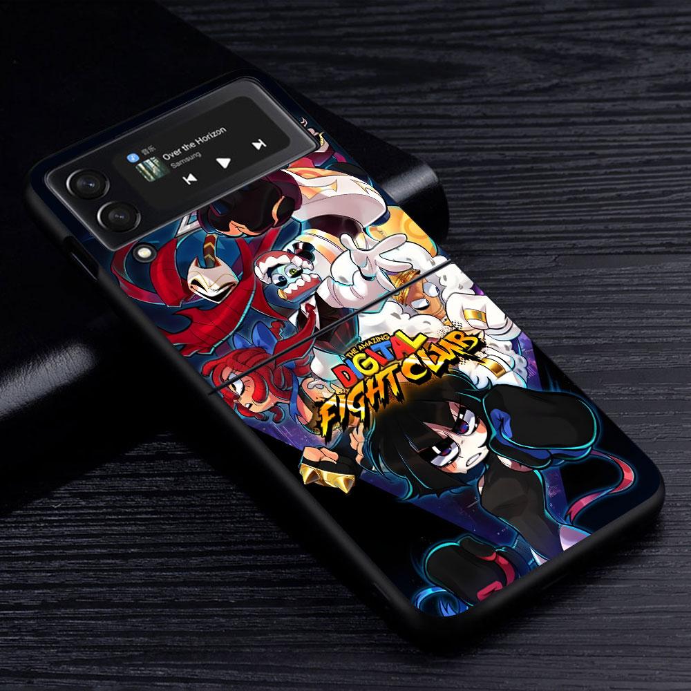 Pomni Amazing Digital Circus Case for Samsung Galaxy Z Flip4 Flip3 5G PC Hard Phone Shell Z Flip 4 3 Black Zflip4 Zflip3 Cover
