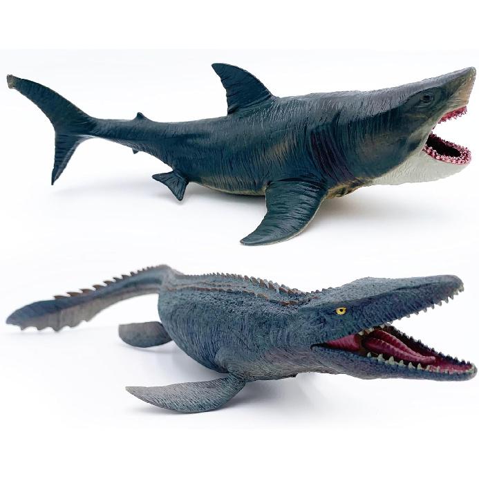 Mosasaurus Shark Toys with Openable Jaws The Megalodon 11" Ocean World Realistic Marine Animal Creature Action Figure