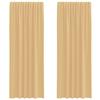 VidaXL Rideaux en voile avec passe-tringles 2 pcs sable, rideau en filet, rideau transparent, voile de fenêtre, traitement 4102220