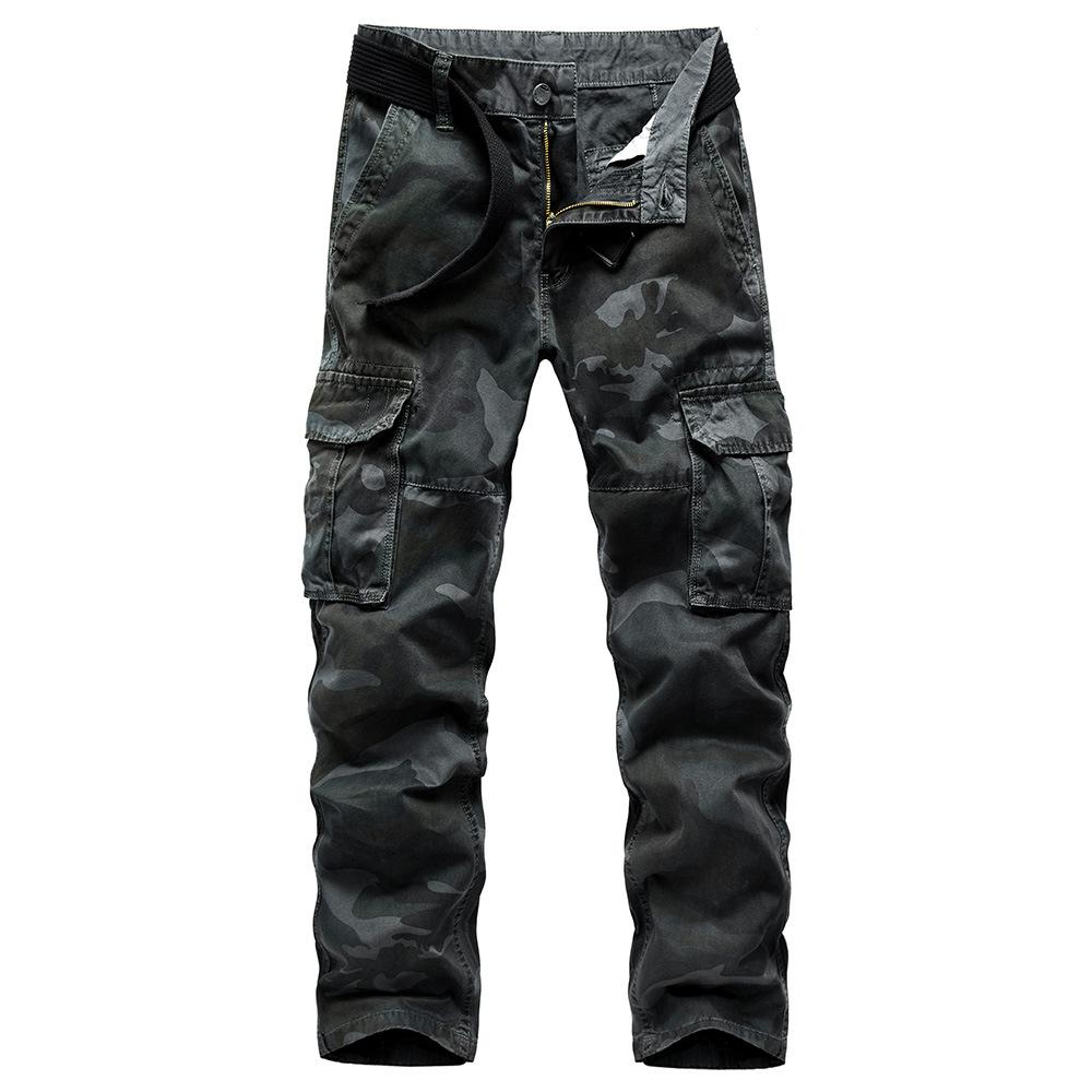 Men's Large Fashion Retro Wear Resistant Multi Pocket Camouflage Loose Overalls