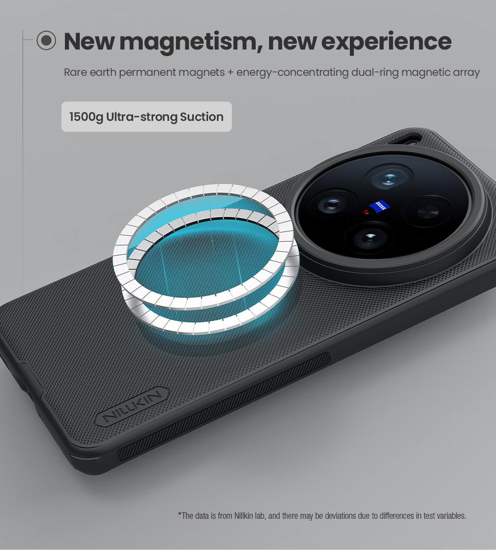 Для Vivo X200 Ultra Чехол NILLKIN Прилегающий Чехол Магнитный Высококачественный Super Frosted Shield Чехол Матовый ПК Чехол vivo X200 Ultra чёрный