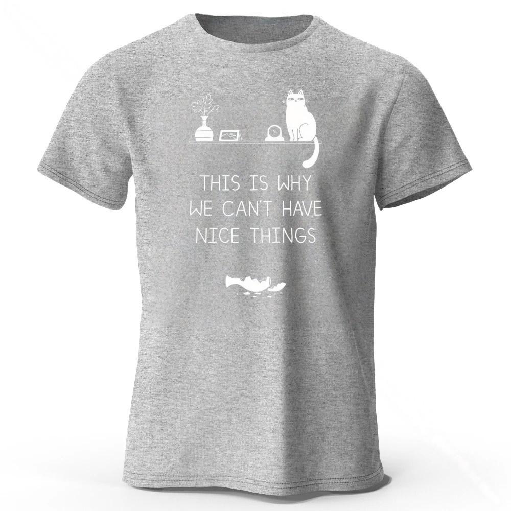 Broken Vase and Cat Pure Cotton Tshirt 2026 Mens Casual Plus Size Loose Short Sleeved Womens Fashionable Soft Lightweight Top