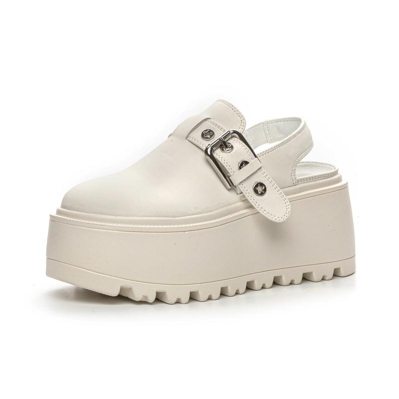 Thick-soled cool slippers women's new bag head sandals in the summer of 2025 have a thick sole height of 8 cm, and small people are trendy outside