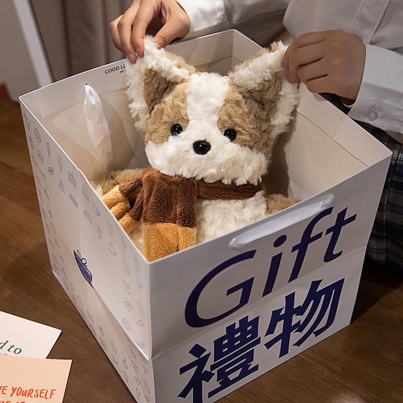 Adorable Corgi Puppy Plush Scarf Doll - Perfect Birthday Gift for Girls