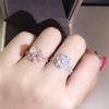 Cute Fashion Big Flower Ring Luxury Female Engagement Ring Vintage Party Wedding Band Rings
