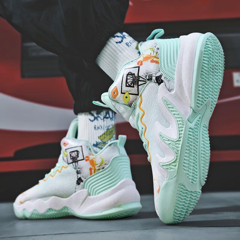 Youth casual sports shoes boys basketball shoes autumn children's students actual combat blue ball shoes 353637 small size