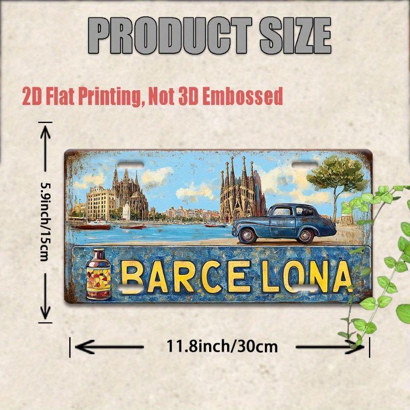 Retro Metal Wall Art Travel Cityscape Decor for Living Room Bedroom Cafe