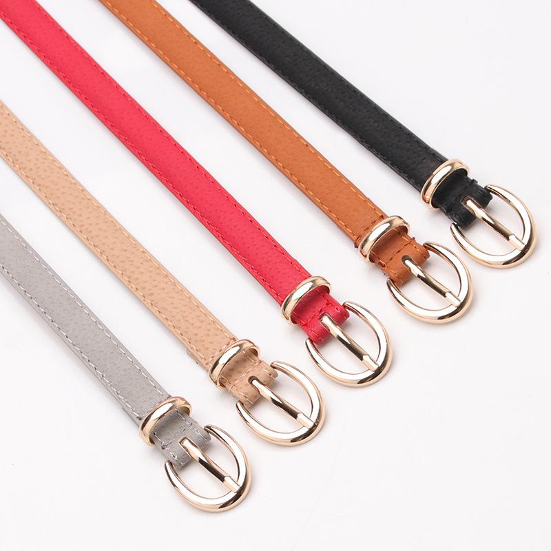 Women's Thin Belt Versatile Fashion Belt for Women 1.4 Wide Imitation Pig Leather Decorative Belt Black Student Belt