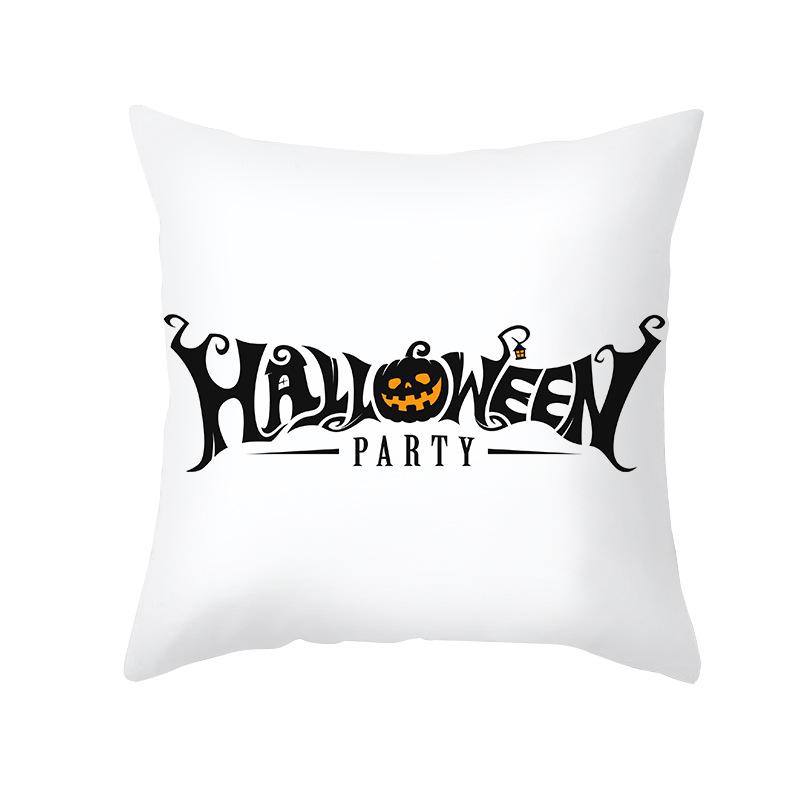 New Nordic Halloween Throw Pillow Cover Black Letter Print Sofa Cushion Cover Cushion Cover Home