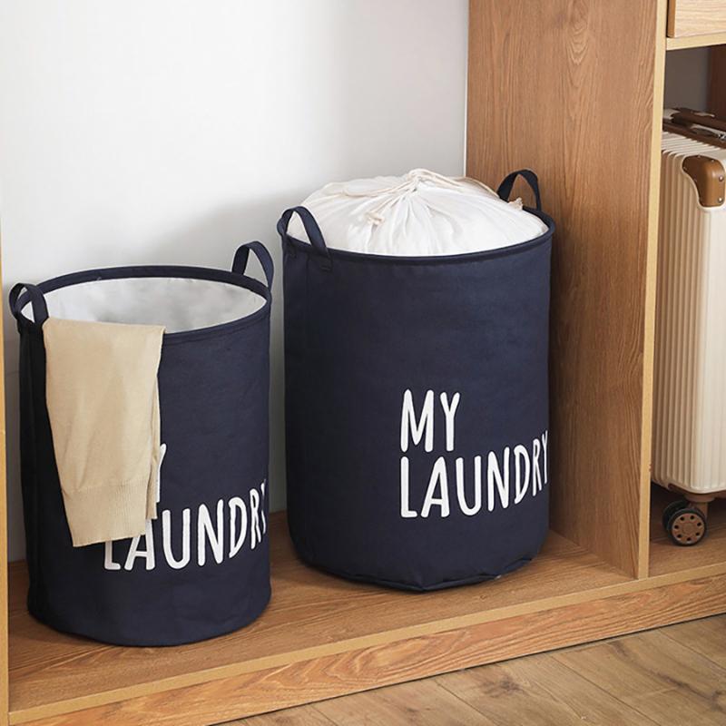 1Pc-Foldable Drawstring Laundry Large Capacity Waterproof Clothes Storage Basket For Home Bathroom Children'S Toy Organiz