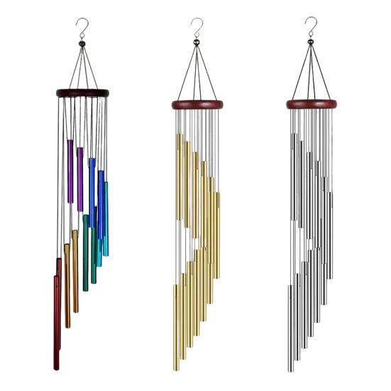 Vintage Wind Chime with Metal Tube Weather-proof Indoor Outdoor Garden Patio Retro Hanging Wind Bell Outside Decoration Ornament