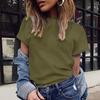 Plus Size Women Casual Short Sleeve Solid Color V Neck Blouse Fashion T Shirt Top Cornerstone