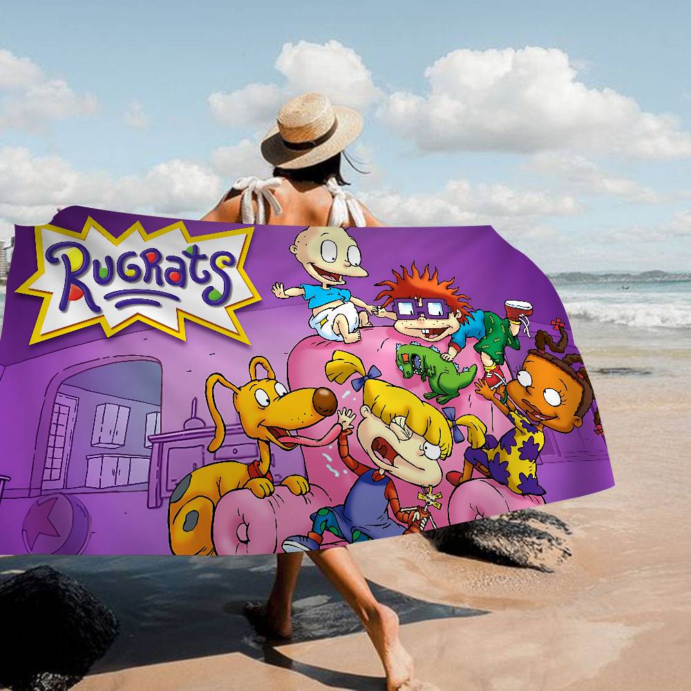 R-Rugrats Microfiber Blanket Quick Drying Beach Towels Oversized Printing Super Absorbent Pool Towel Blanket