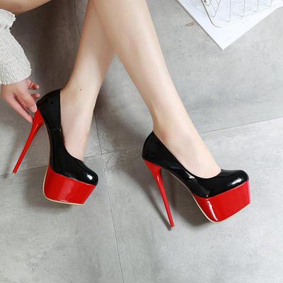 Platform Heels Wedding Shoes Woman Sexy Thin High Heels 16cm Pumps Women Patent Leather Ladies Shoes Plus Size Drop Shipping Uik