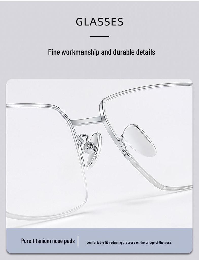 Danyang Men's Half-Frame Myopia Glasses, Memory Titanium Business Eyebrow Line, Model 8047.