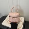 Cross2026 French Chic Quilted Crossbody Bag - Soft Texture, Diamond Embroidery, Chain Strap, Trendy Street Style
