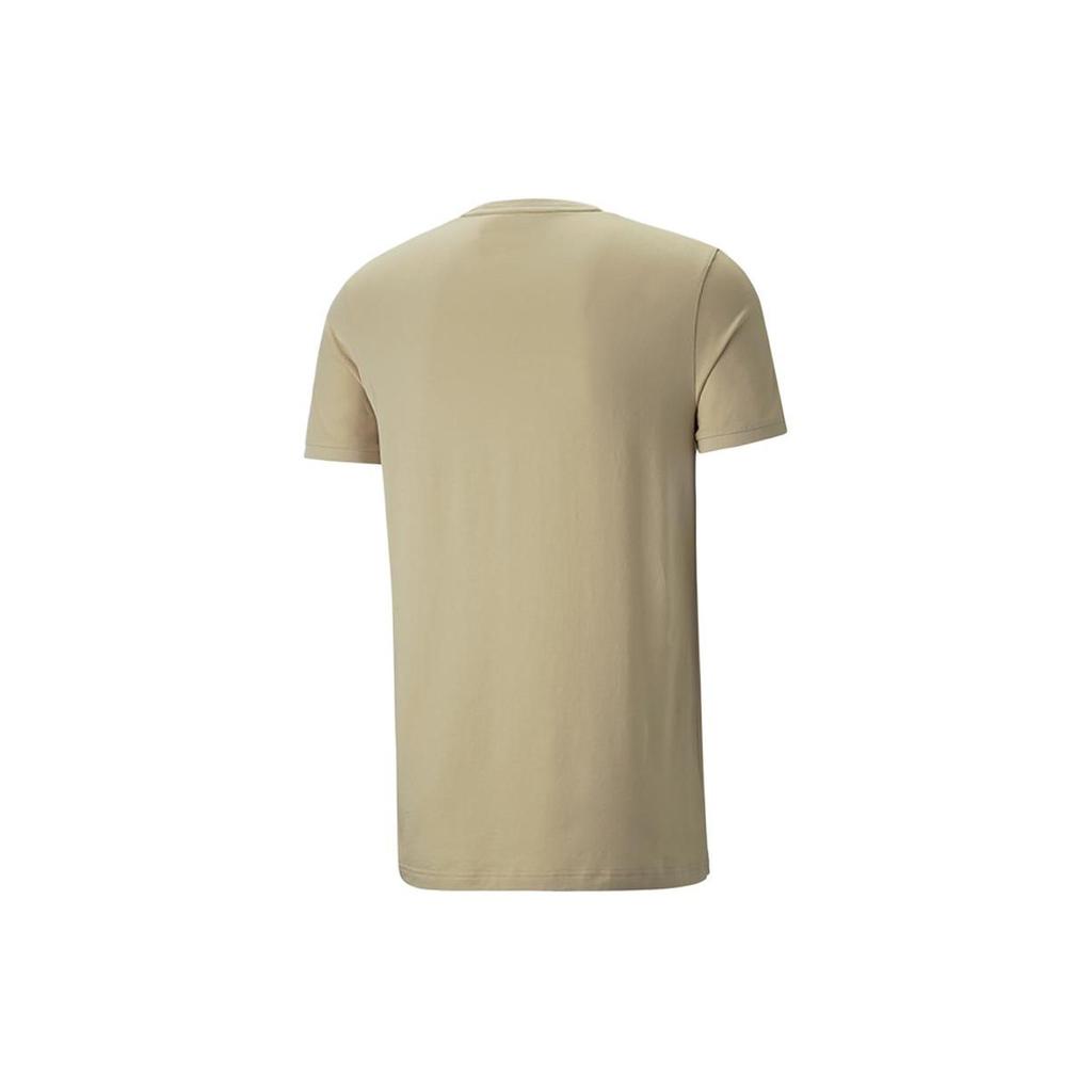 Puma Sports Lifestyle Series Logo Patch Round Neck Short Sleeve T-Shirt Men Tops Light-Camel 532291-67