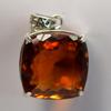 Natural Orange Topaz 925 Sterling Silver 100Ct Gems Pendant Square Cut CERTIFIED My-480-ns