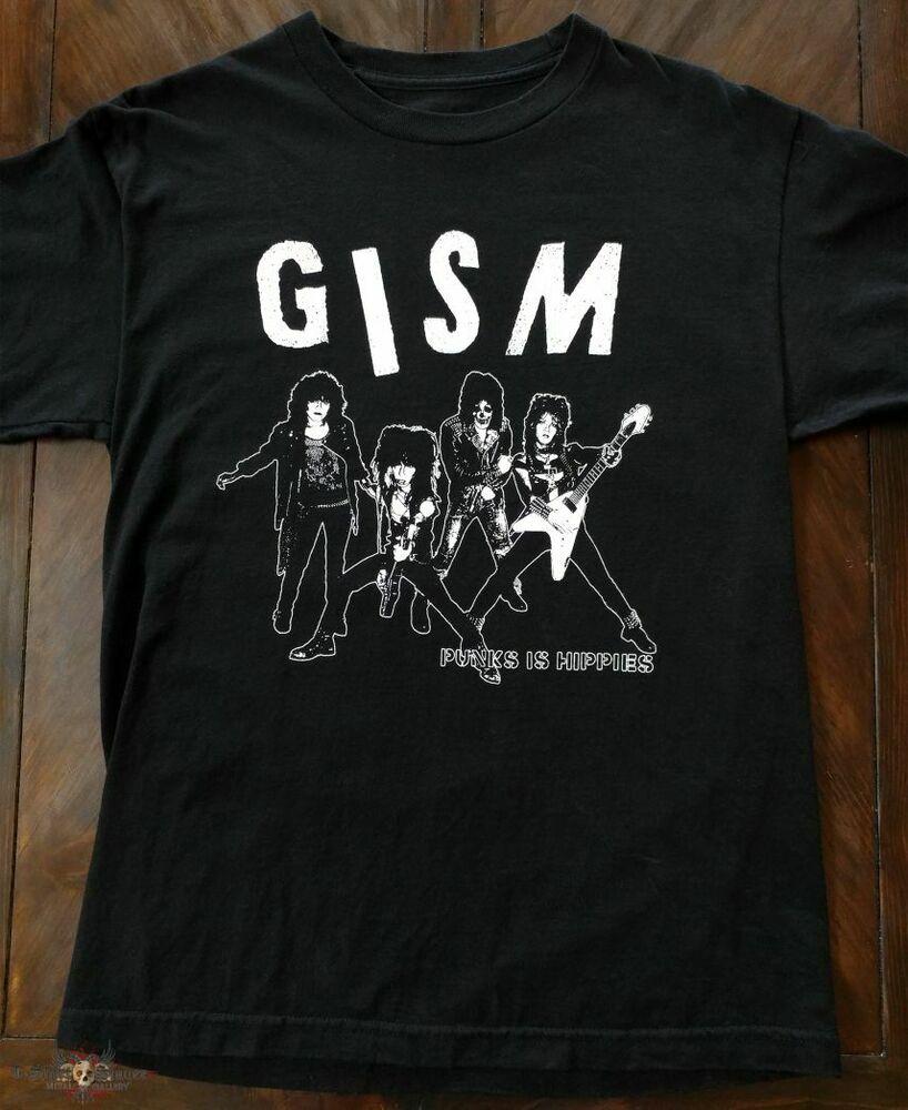 

Винтажная забавная футболка унисекс Gism с надписью «Punks Is Hippies» S