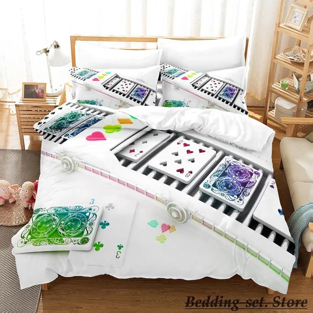 HIGH CARD Poker Bedding Set Single Twin Full Queen King Size Anime Duvet Cover for Adult Kid Bedroom