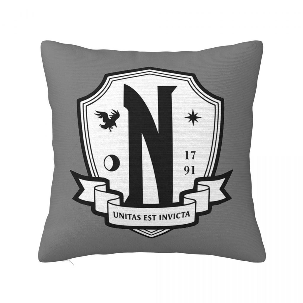 Nevermore Academy Crest (clean) Square Pillowcase Cushion Cover Pillow Case Throw Pillow Cover for Home Sofa Living Room