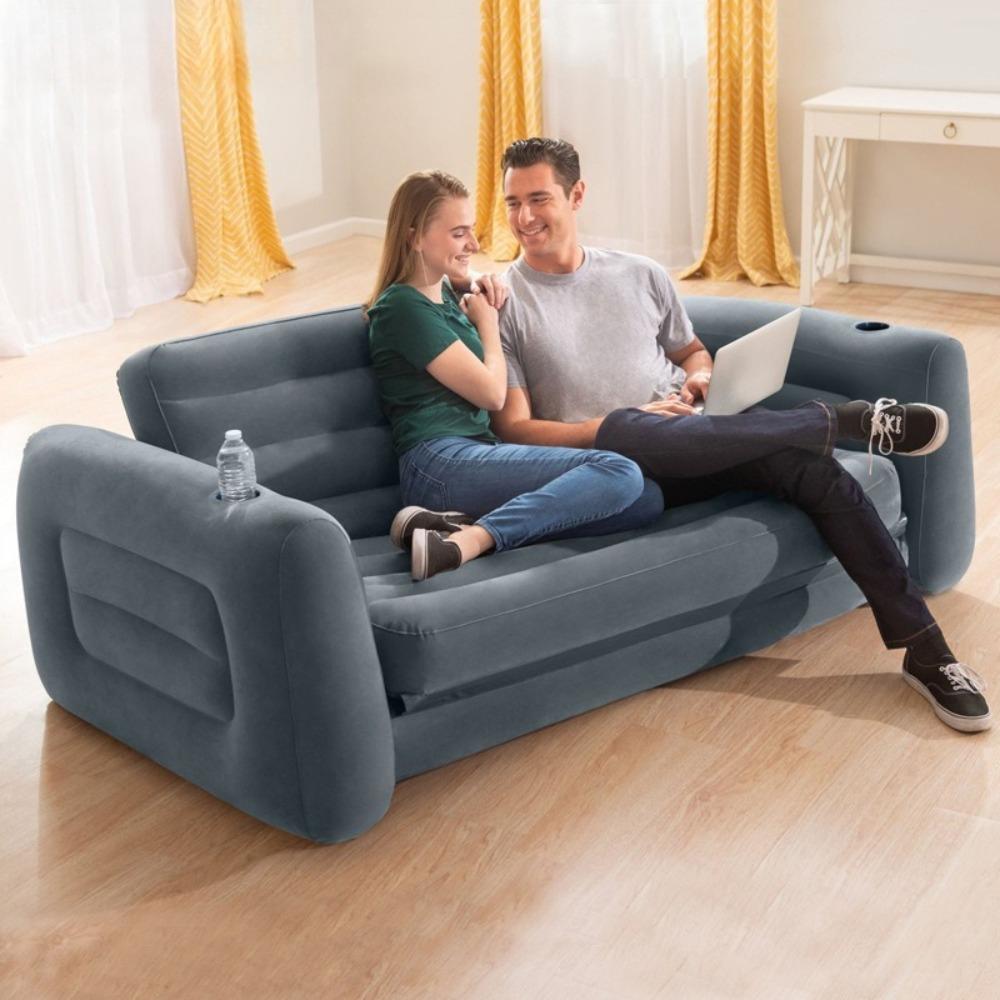 Inflatable Foldable Sofa Lazy Chair Thickened Double Bed for Home Nap Lounge Comfortable