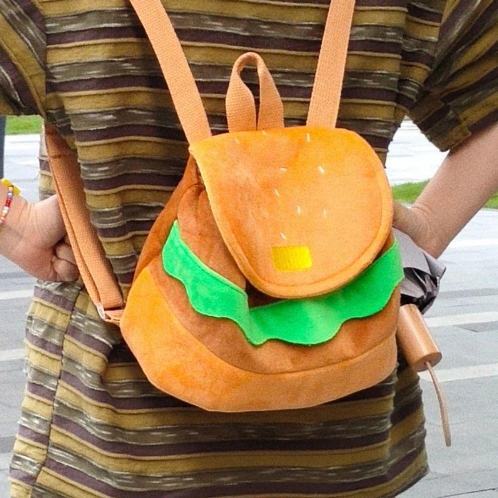 Parent-child Backpack Kindergarten School Bag Hamburger Plush Backpack Cartoon Burger Bag Kids Pack