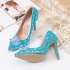 Fashion Luxury Handmade Full Diamonds Rhinestones Women Pumps Fashion Crystal Flowers Stiletto High Heels Lady Banquet Wedding Shones