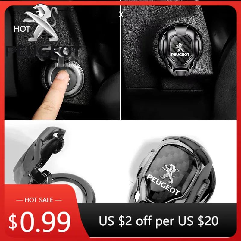 Pegatina para Coche Cubierta Protectora Decoración para Botones de Arranque de Coche de un Solo Clic Para Peugeot 407 508 2008 5008 307 308 3008 206 207 208 107 1