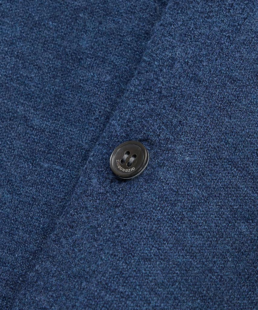 Ziosongzio Timeless Whole Garment Collarless Cardigan Blue Zi2Kt293Bl