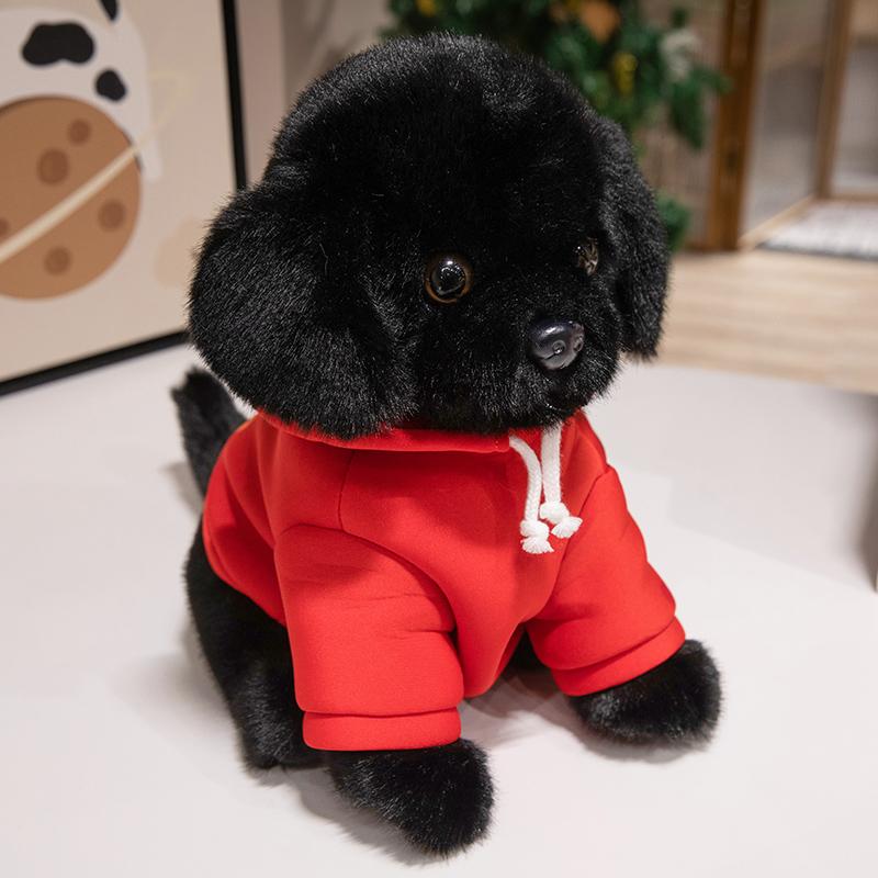 23-45cm Cartoon Tall Superior Quality Dressing Labrador Plush Doll Black Yellow Hoodie Dog Plush Toy Home Decoration Present Designed For Boys Girls