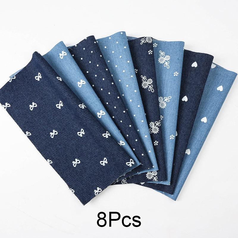 

1 Набір дизайнерських джинсових обрізків Перероблені шматочки джинсової тканини Ручна робота Крафт Джинсові латки Джинсовий печворк 25X25см 25*25cm