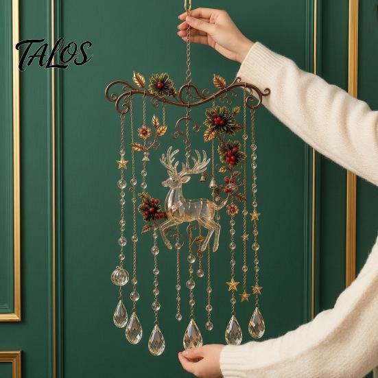 Indoor Outdoor Decorative Chimes Handmade Acrylic Wind for Christmas Window Decoration, Festive Hanging Wall Fireplace Accents Ornaments Outdoor,