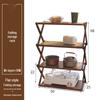 Multi-Layer Bamboo & Wood Folding Storage Rack for Outdoor Camping & Picnics