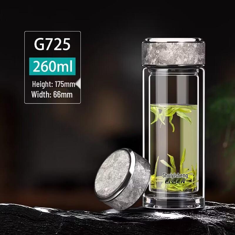 Shui Yi Sheng G725 Pure Titanium Double-Wall Glass Tea Tumbler